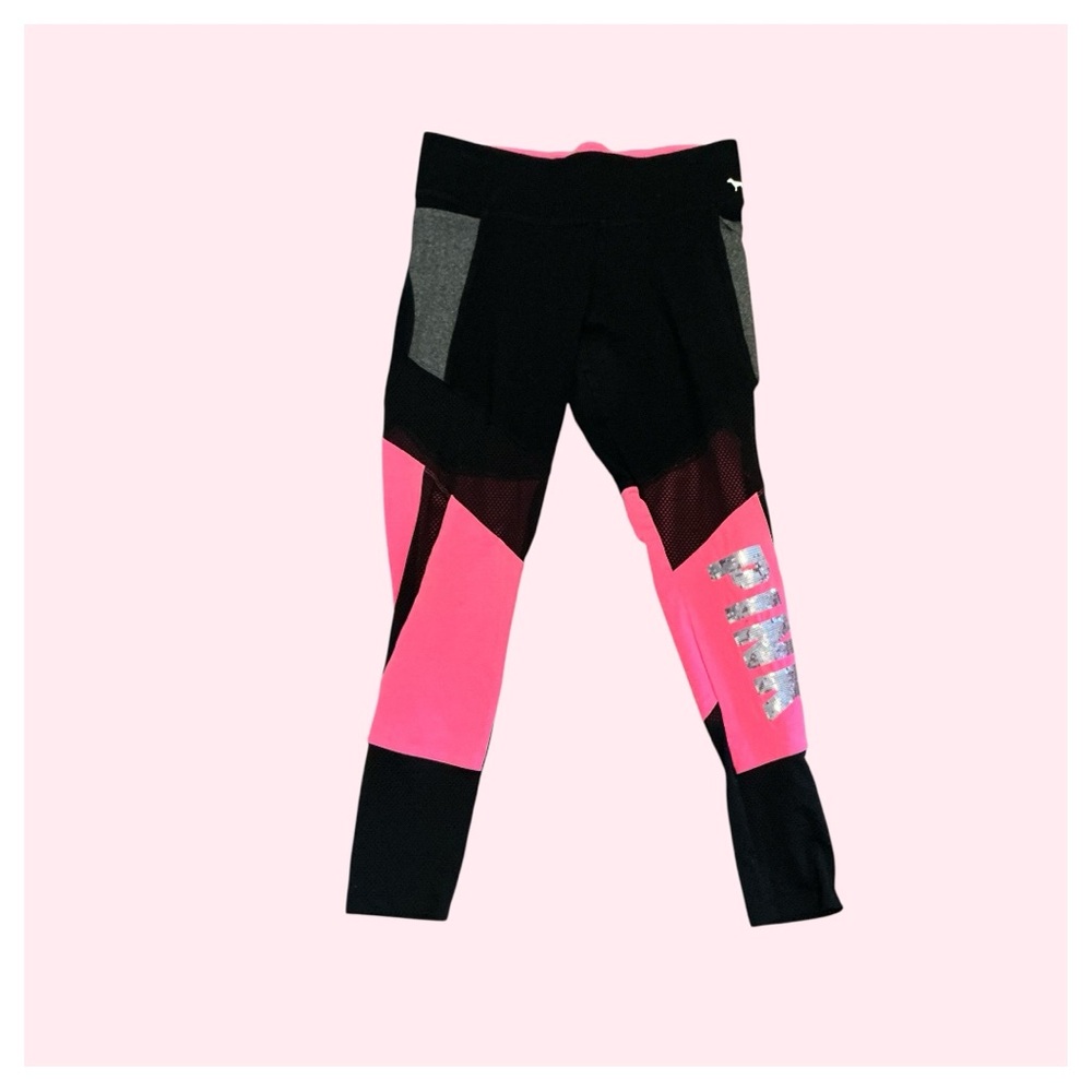 Victoria's Secret  Leggings in Pink, Black, and Gray